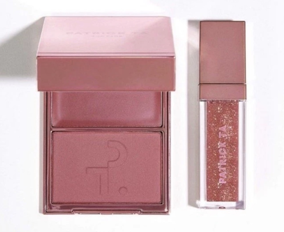 Patrick Ta Holiday Gloss/ Glow Set: Blush Duo & Lip Gloss On Holiday/Warm Me Up