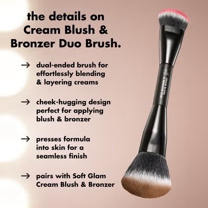 E.L.F Cream Blush & Bronzer Duo Brush - Imagem 3