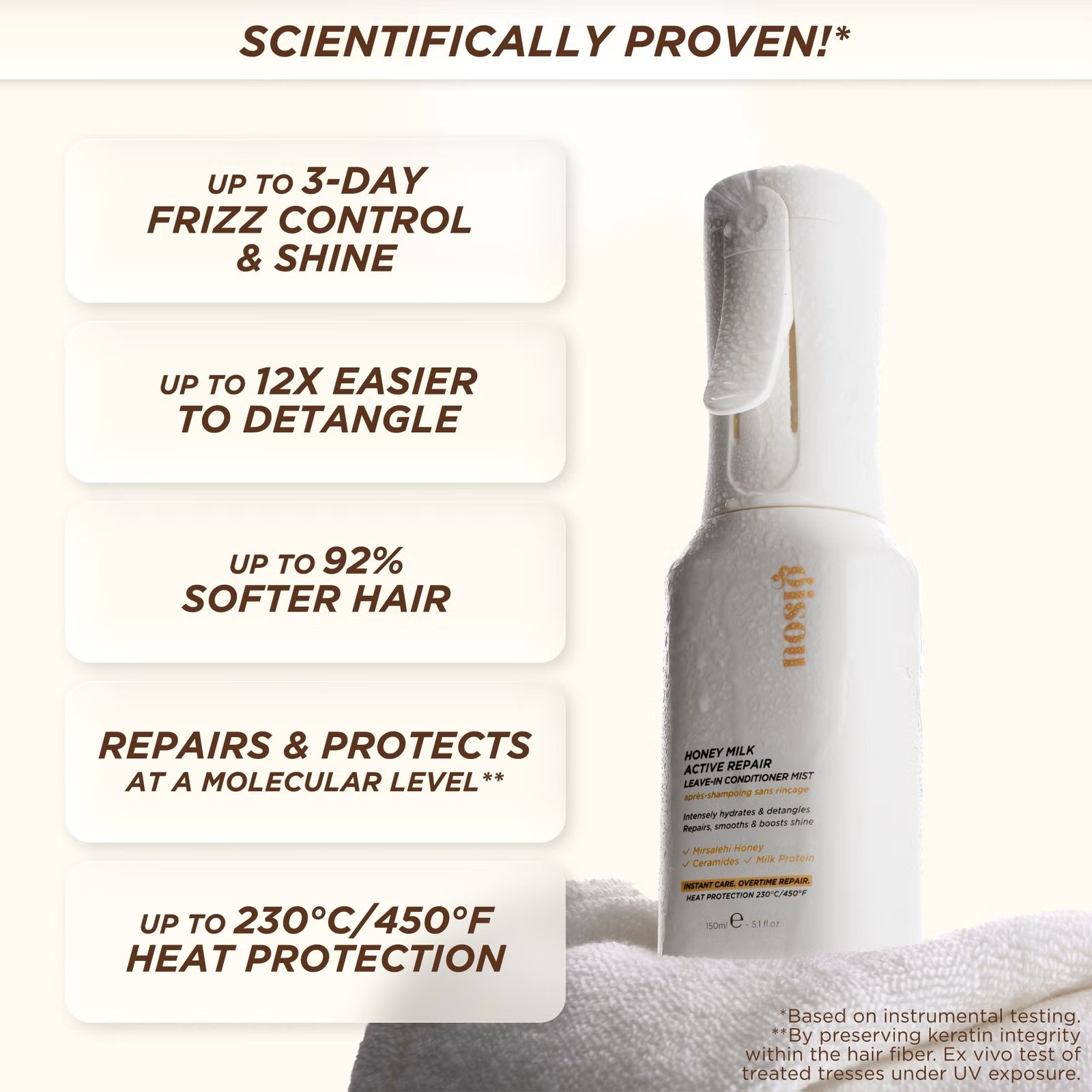 Gisou Honey Milk Active Repair Leave-In Conditioner Mist 150ml - Imagem 3