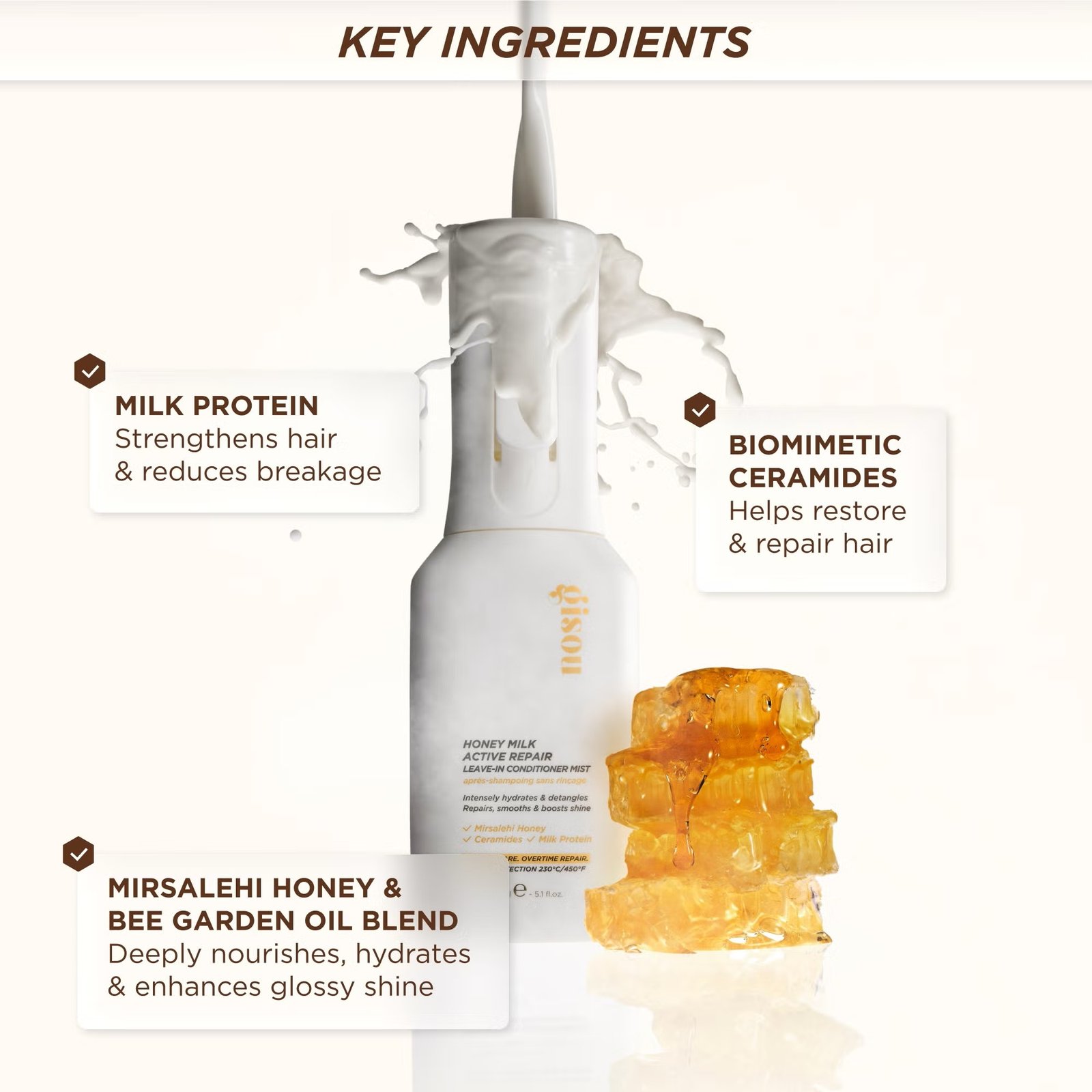 Gisou Honey Milk Active Repair Leave-In Conditioner Mist 150ml - Imagem 2