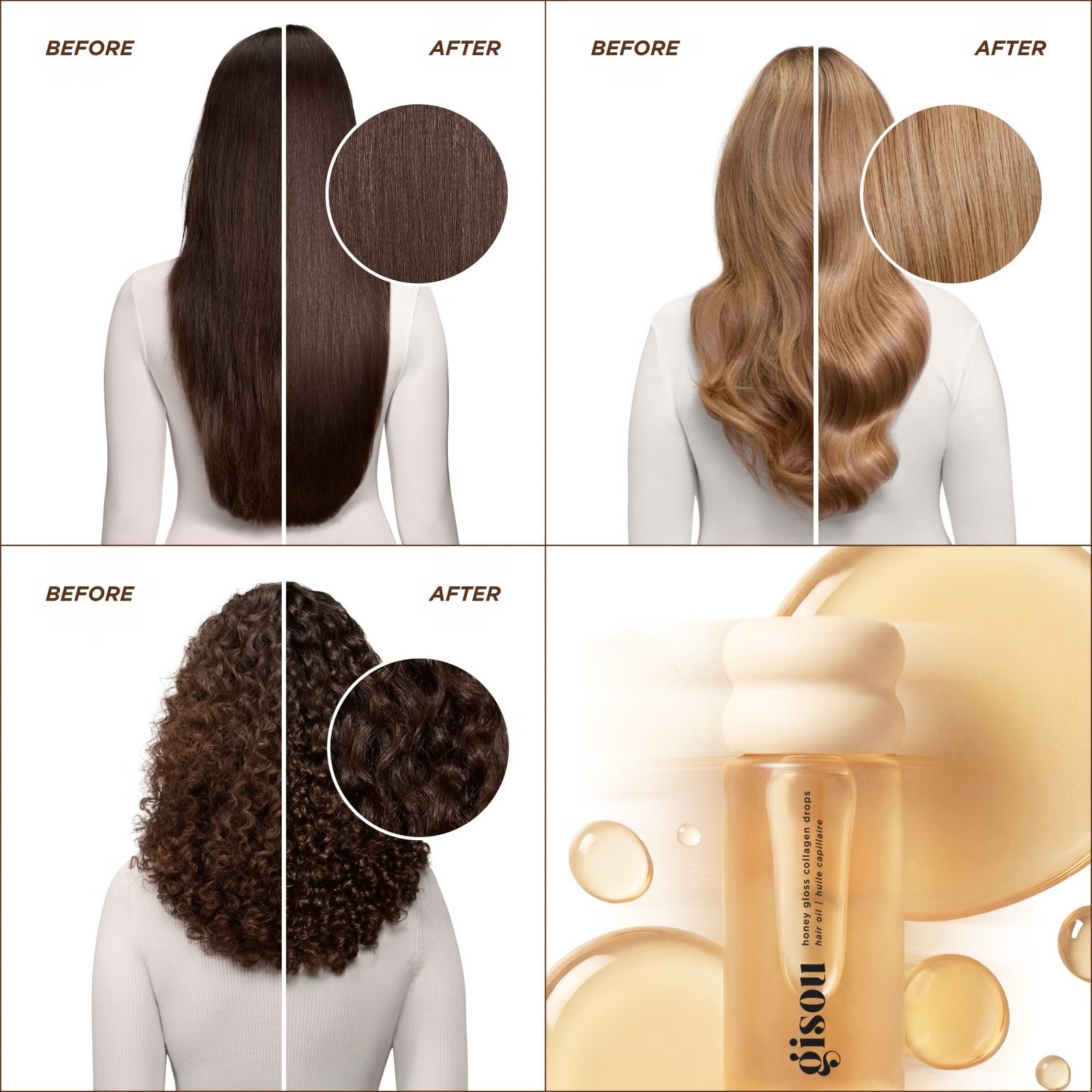 Gisou Honey Gloss Collagen Drops Hair Oil 20ml - Imagem 3