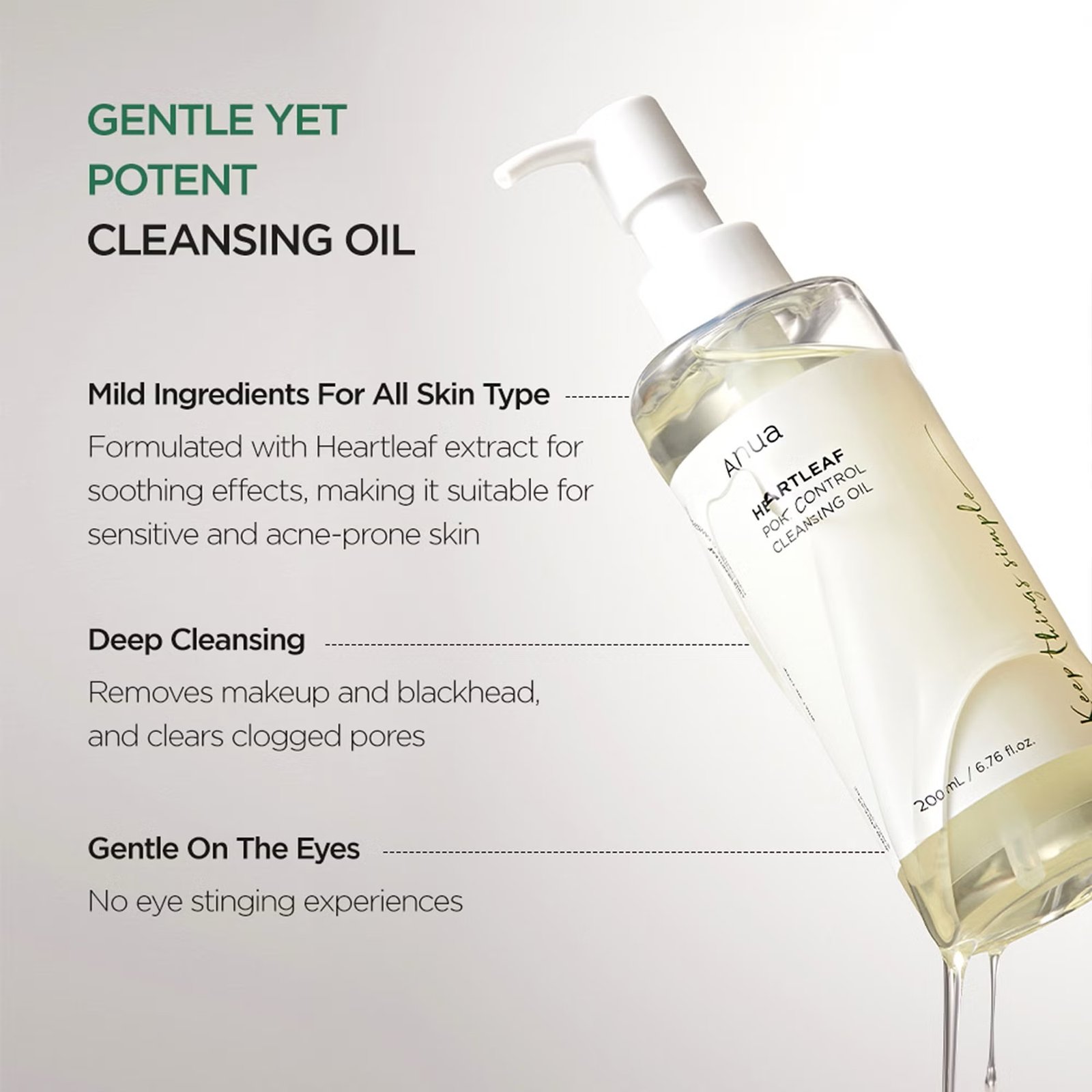 Anua Heartleaf Pore Control Cleansing Oil 200ml - Imagem 2