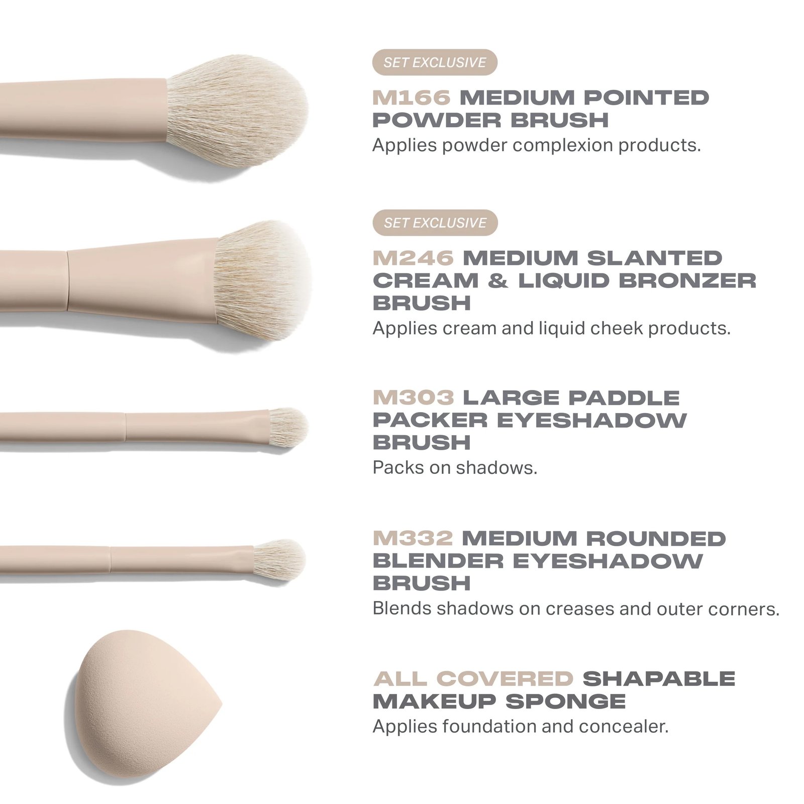 Morphe Oat Latte 5-Piece Face & Eye Brush Set - Imagem 2